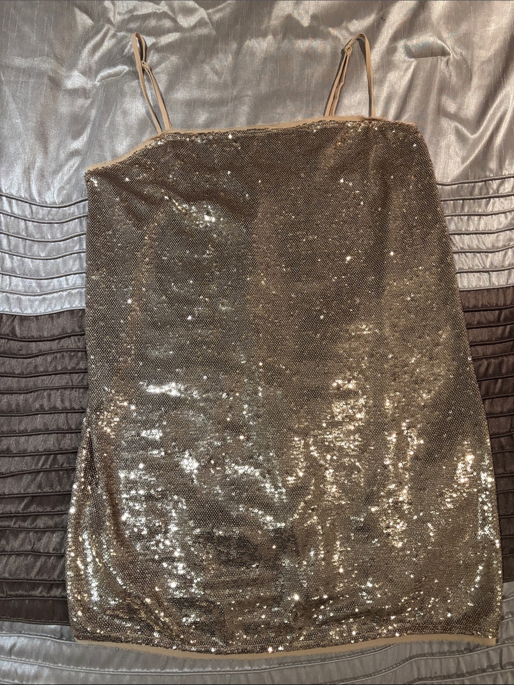Free People Gold Sequin Mini Dress